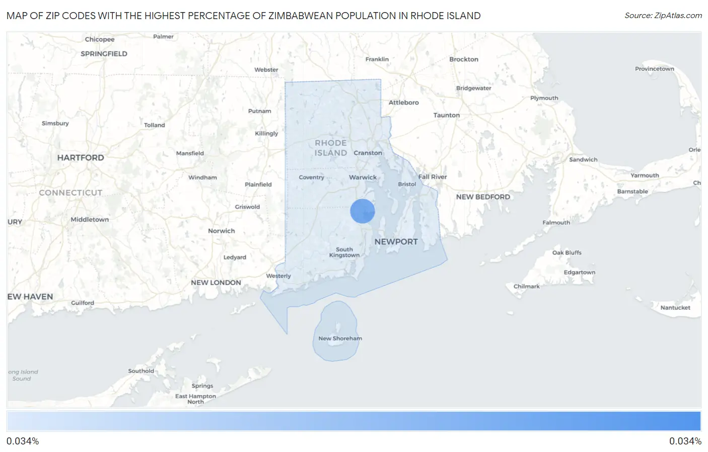 Zip Codes with the Highest Percentage of Zimbabwean Population in Rhode Island Map