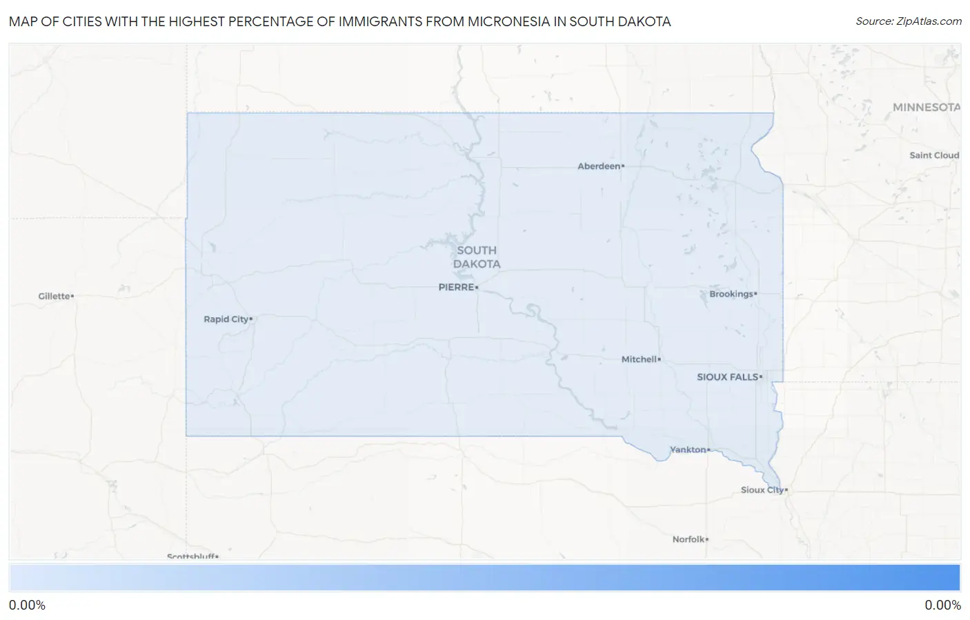 Cities with the Highest Percentage of Immigrants from Micronesia in South Dakota Map