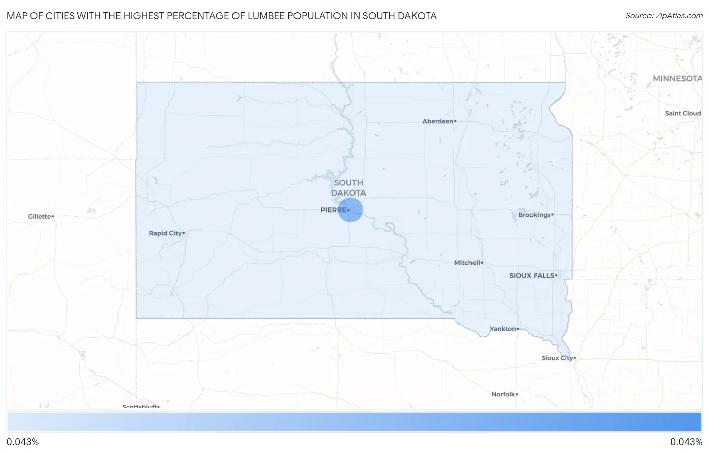 Cities with the Highest Percentage of Lumbee Population in South Dakota Map