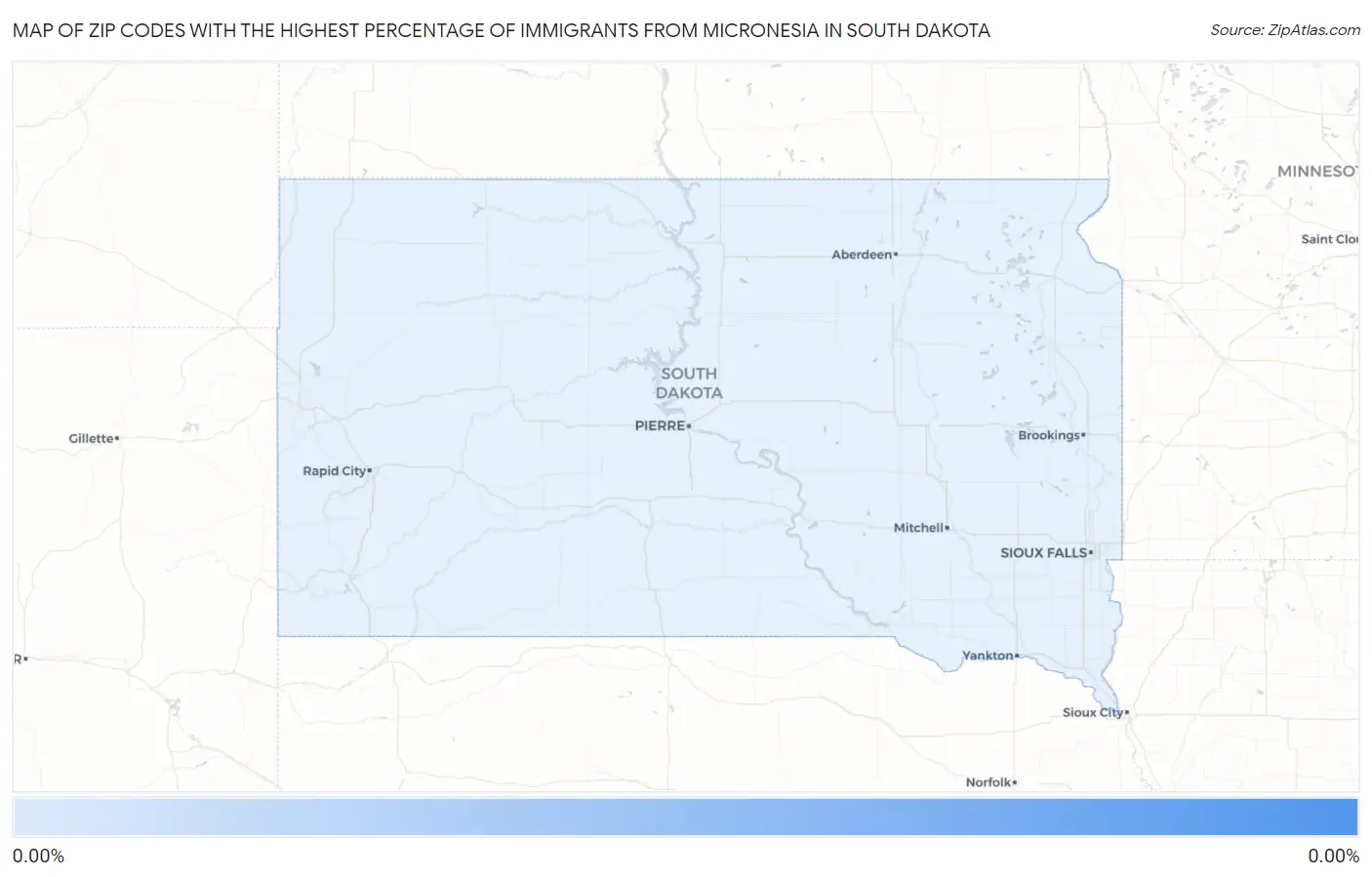 Zip Codes with the Highest Percentage of Immigrants from Micronesia in South Dakota Map