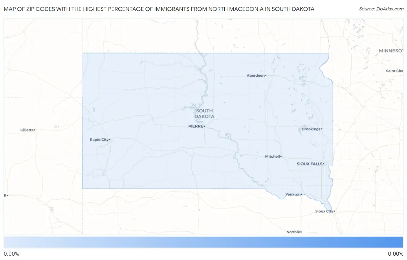 Zip Codes with the Highest Percentage of Immigrants from North Macedonia in South Dakota Map