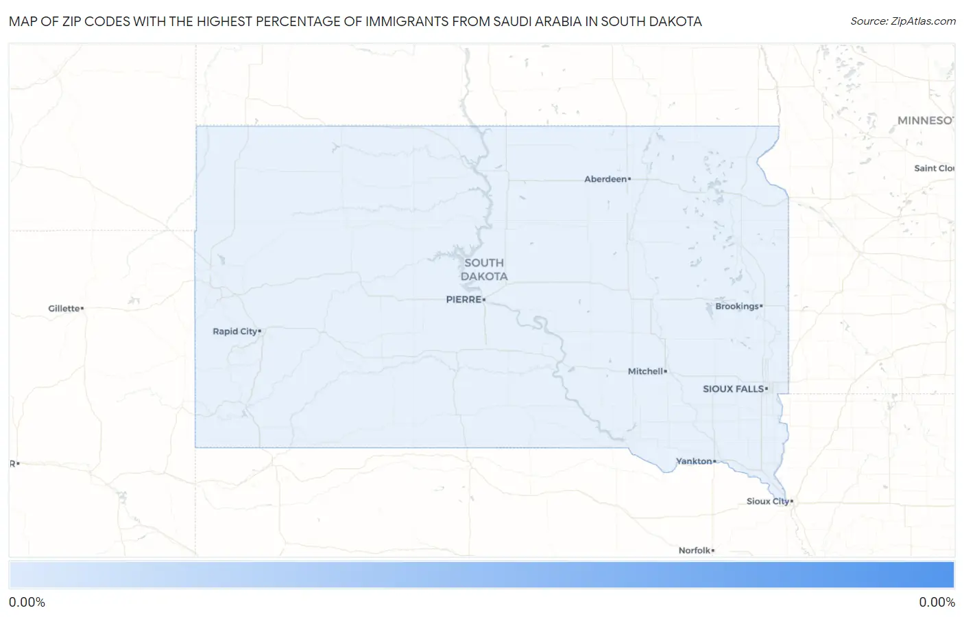 Zip Codes with the Highest Percentage of Immigrants from Saudi Arabia in South Dakota Map