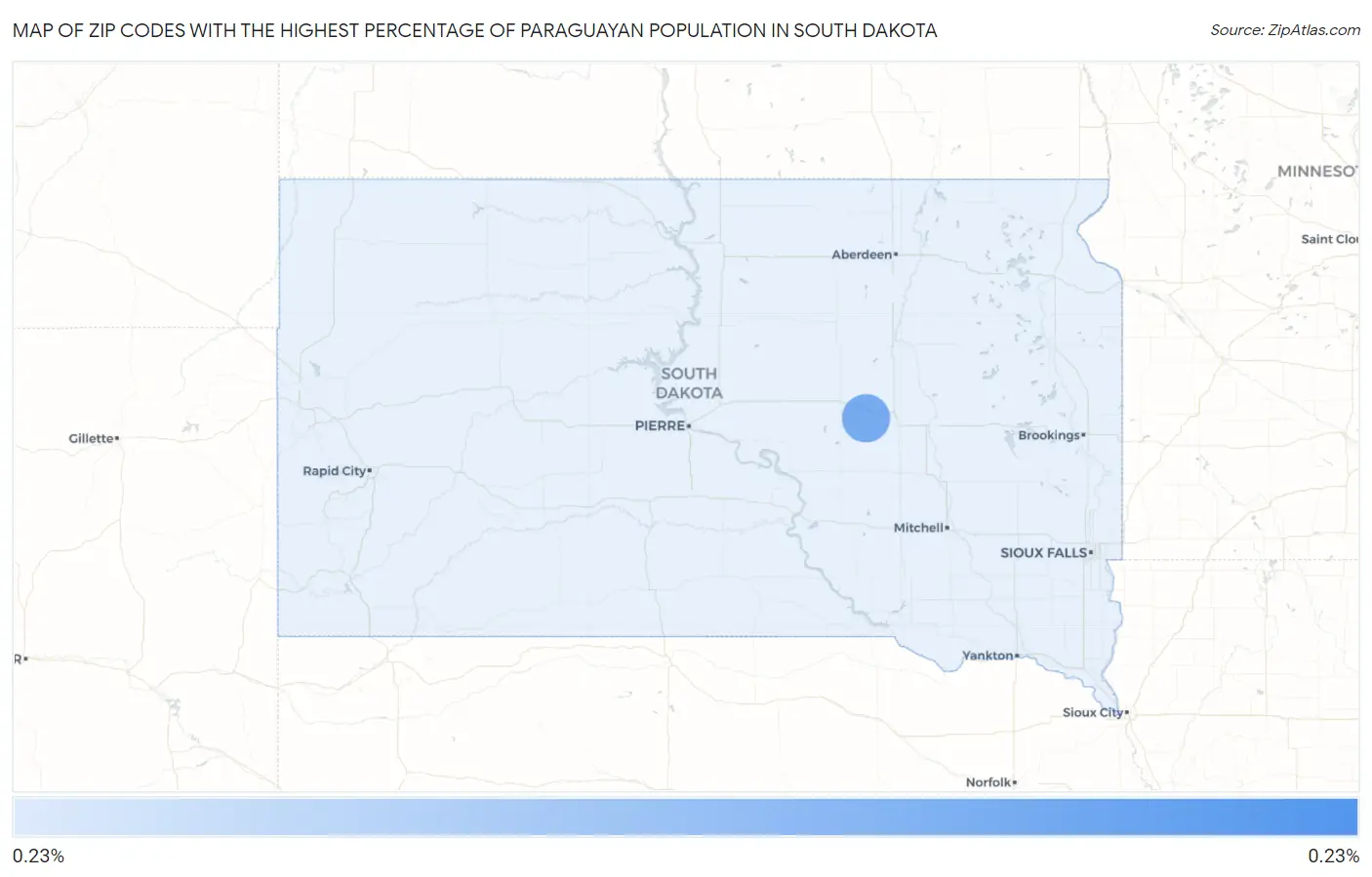 Zip Codes with the Highest Percentage of Paraguayan Population in South Dakota Map