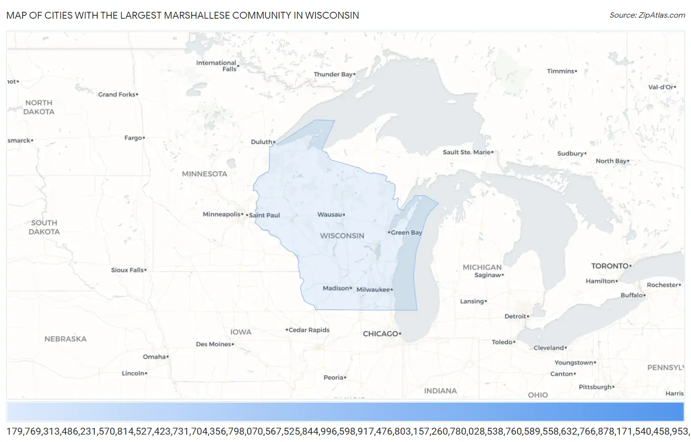 Cities with the Largest Marshallese Community in Wisconsin Map