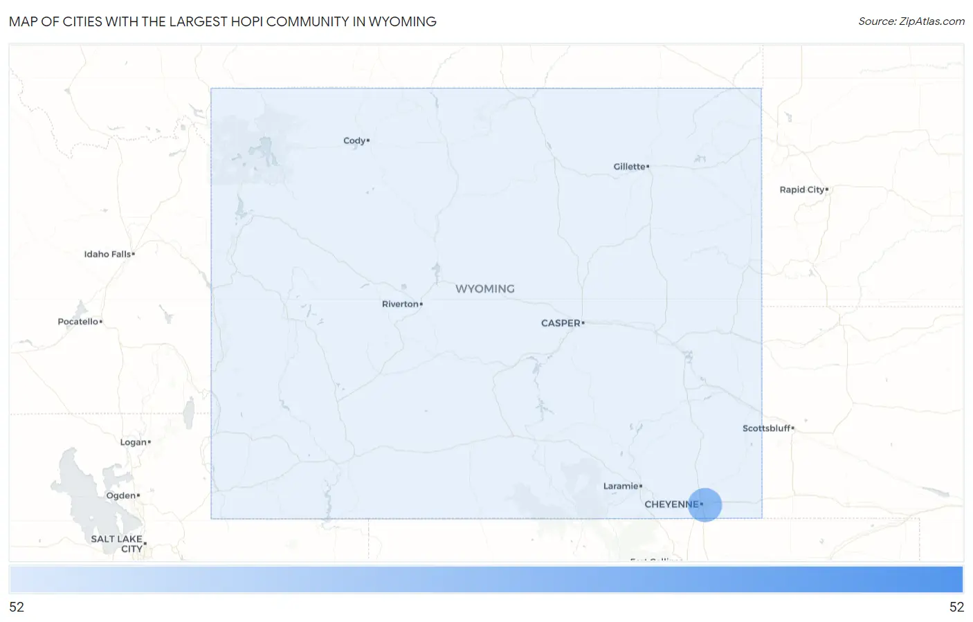 Cities with the Largest Hopi Community in Wyoming Map