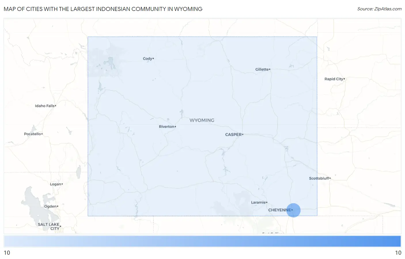 Cities with the Largest Indonesian Community in Wyoming Map