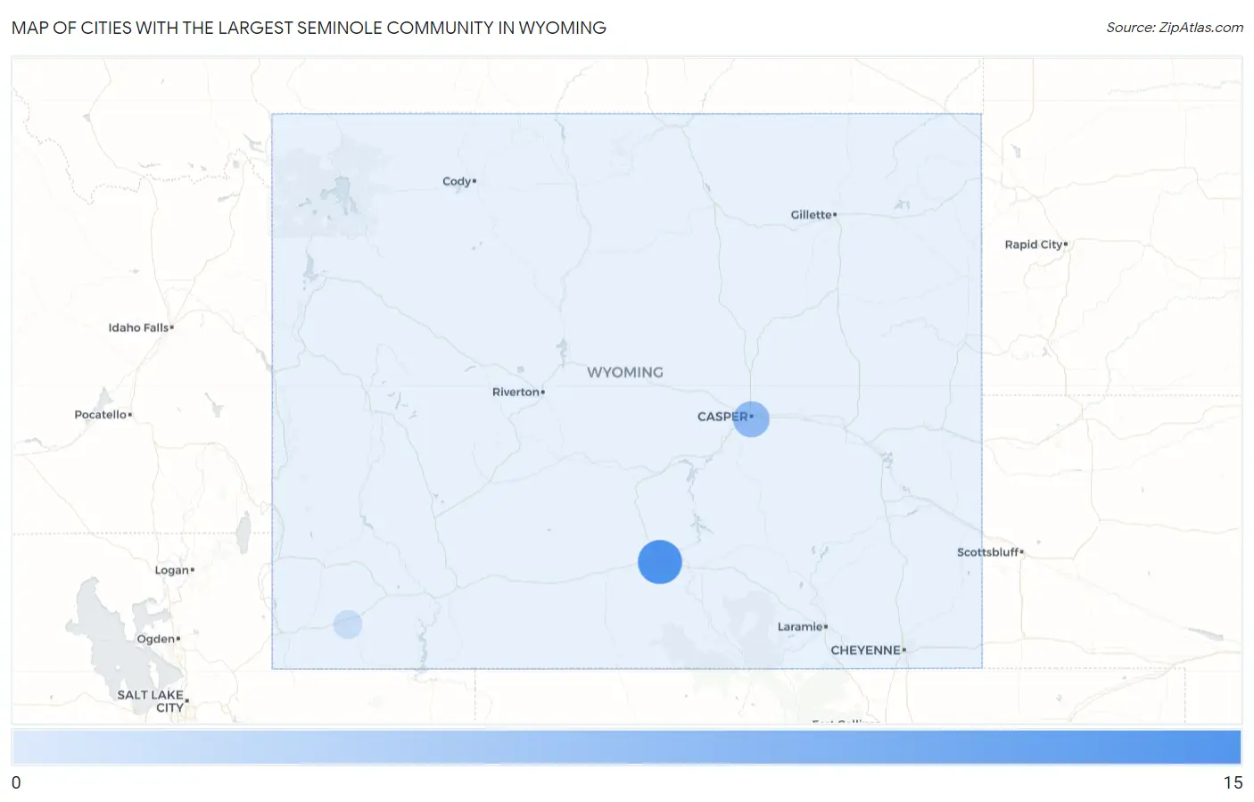 Cities with the Largest Seminole Community in Wyoming Map
