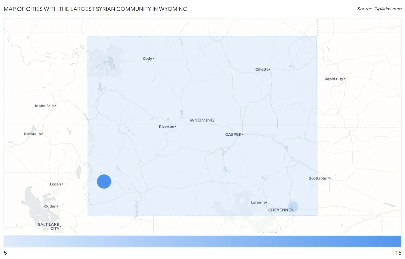 Cities with the Largest Syrian Community in Wyoming Map