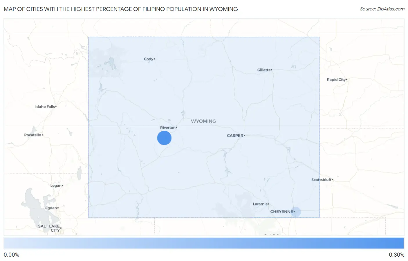Cities with the Highest Percentage of Filipino Population in Wyoming Map