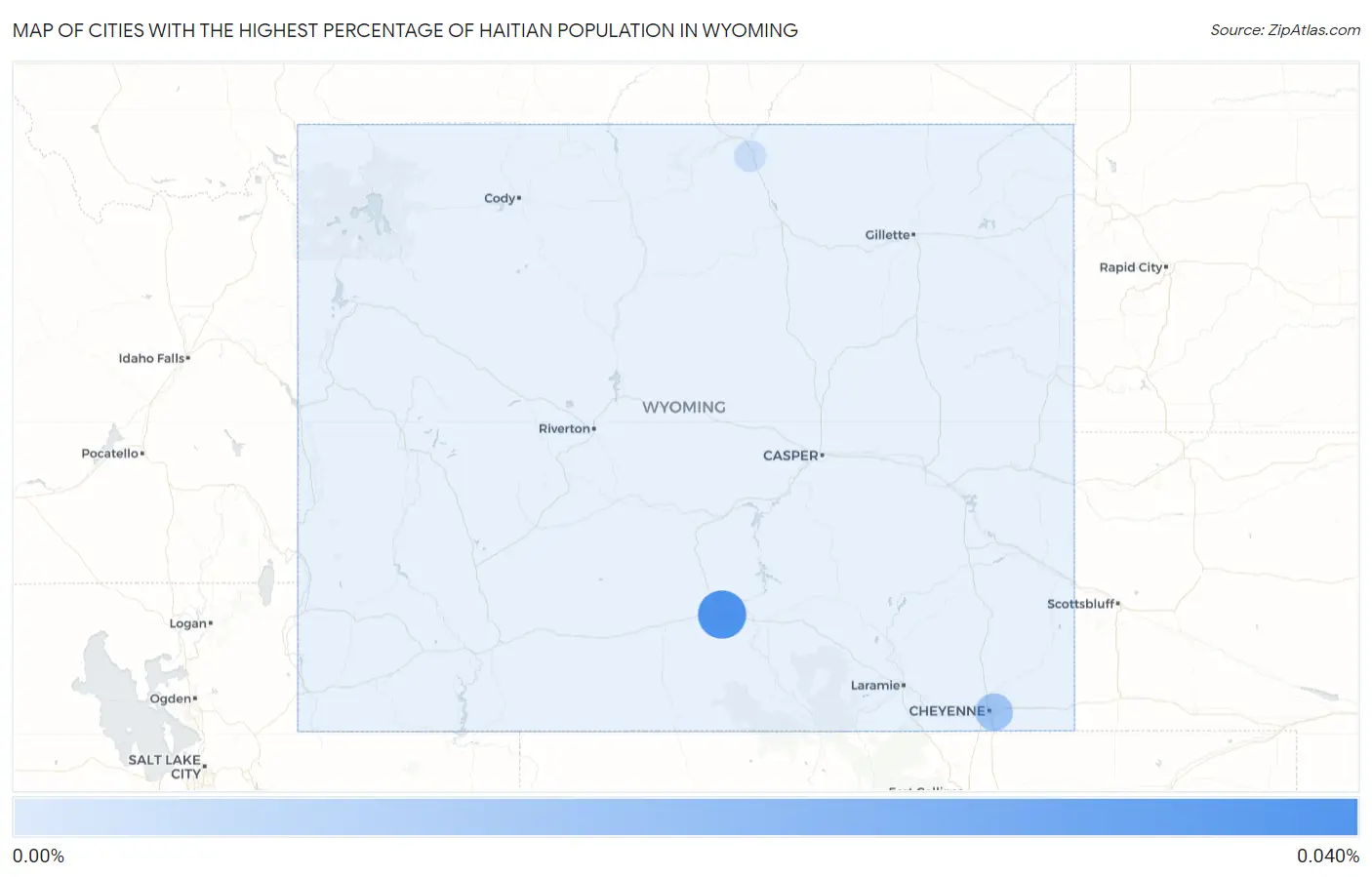 Cities with the Highest Percentage of Haitian Population in Wyoming Map