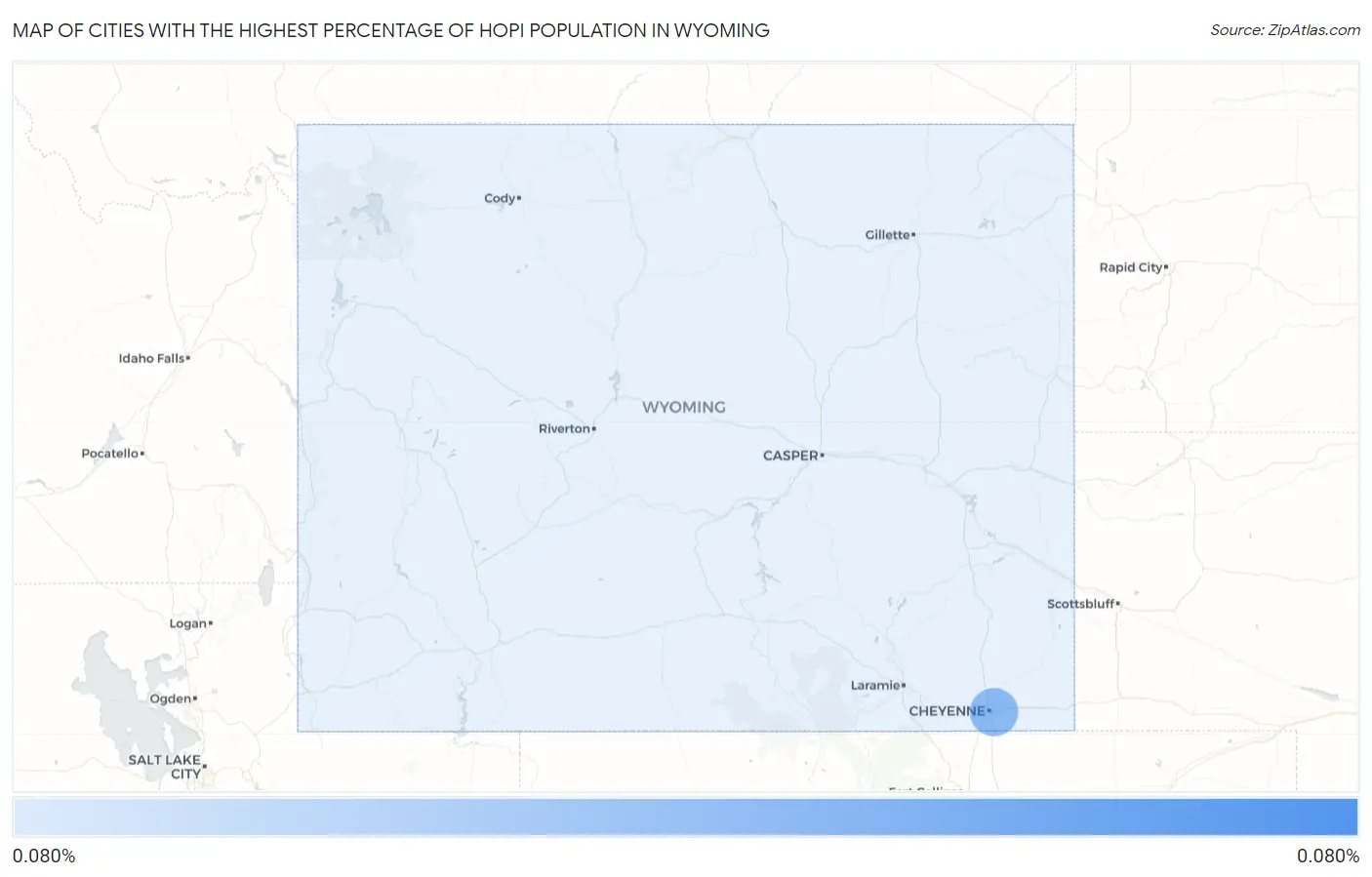 Cities with the Highest Percentage of Hopi Population in Wyoming Map
