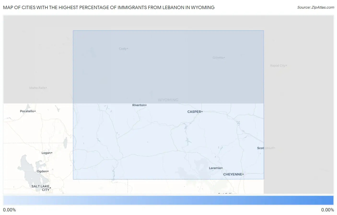 Cities with the Highest Percentage of Immigrants from Lebanon in Wyoming Map