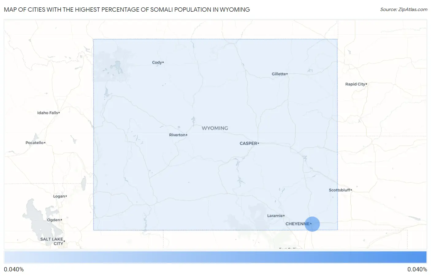 Cities with the Highest Percentage of Somali Population in Wyoming Map