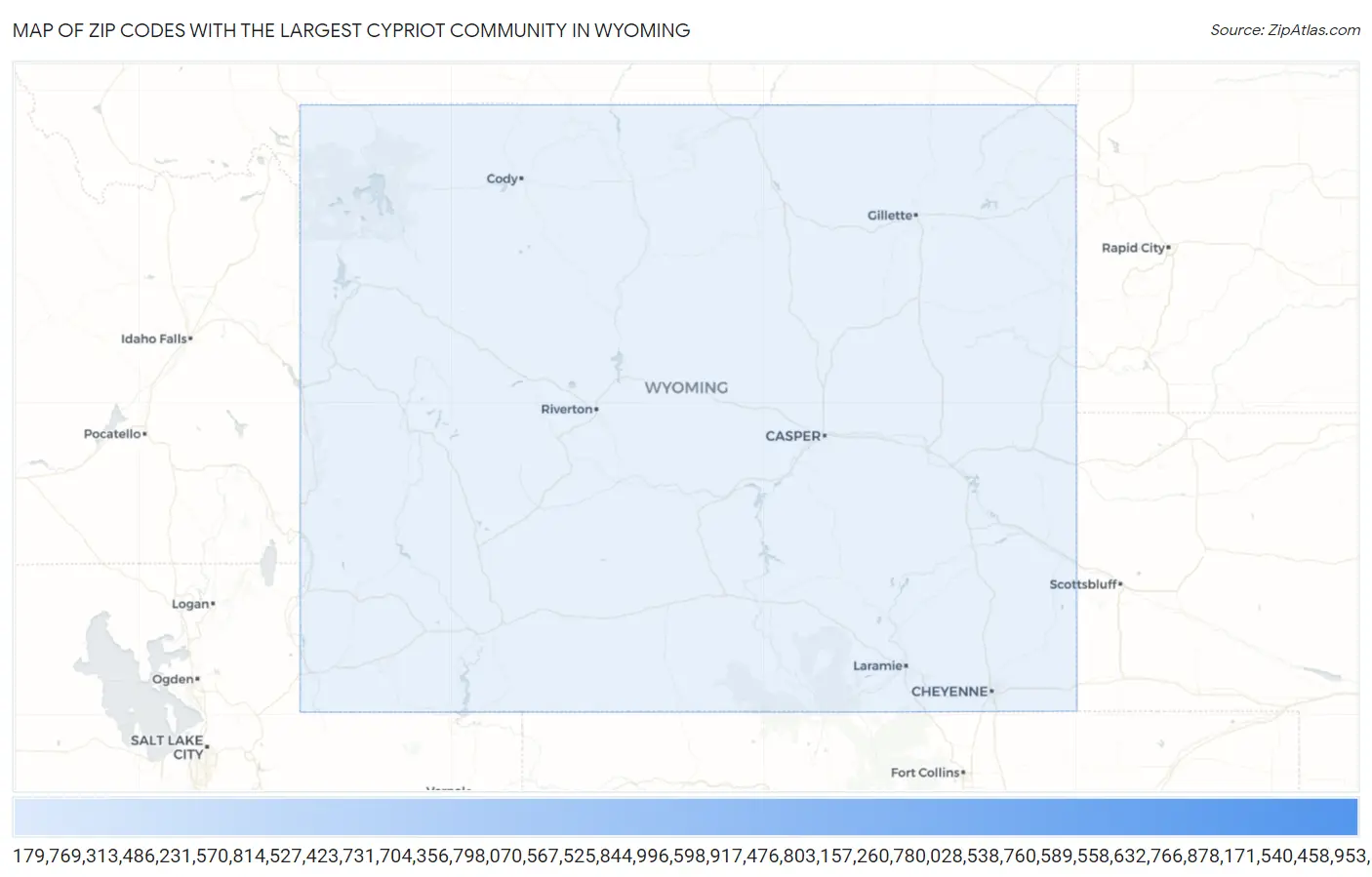 Zip Codes with the Largest Cypriot Community in Wyoming Map