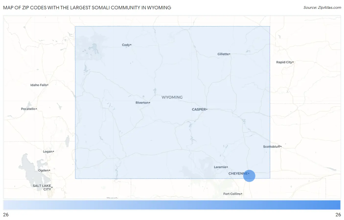 Zip Codes with the Largest Somali Community in Wyoming Map