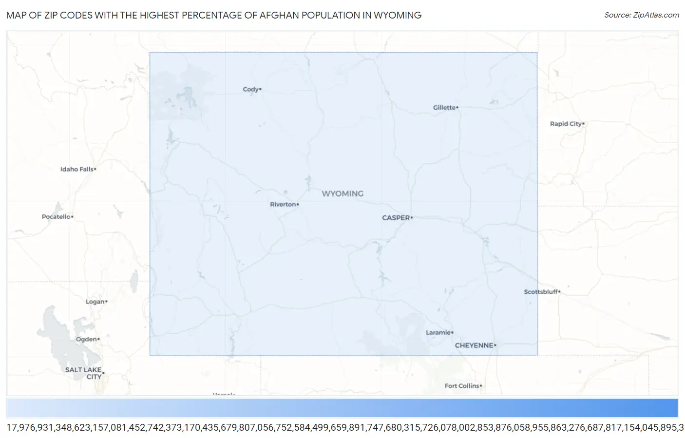 Zip Codes with the Highest Percentage of Afghan Population in Wyoming Map