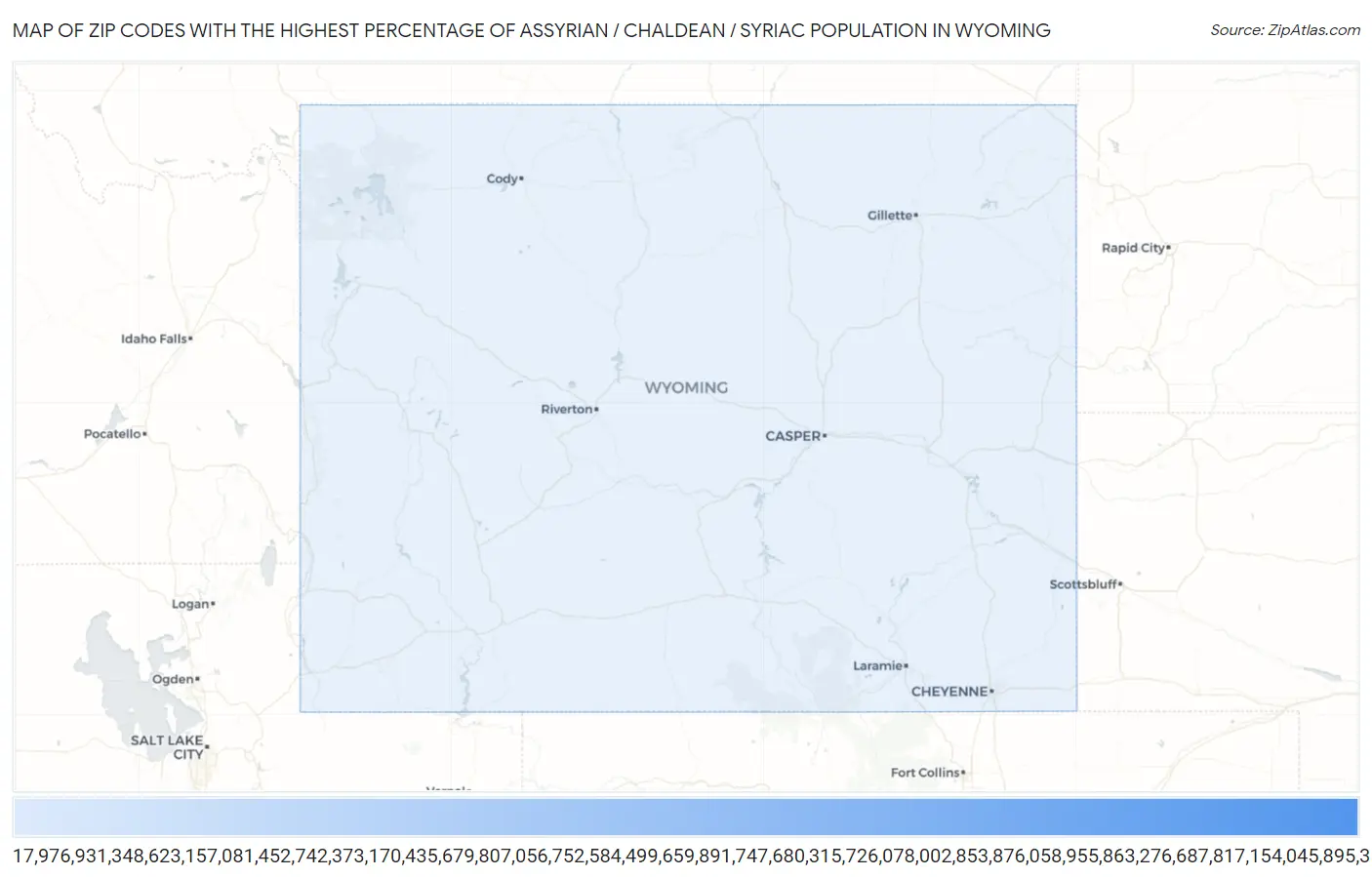 Zip Codes with the Highest Percentage of Assyrian / Chaldean / Syriac Population in Wyoming Map
