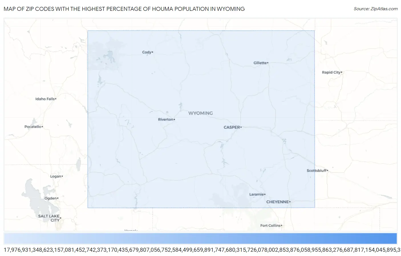Zip Codes with the Highest Percentage of Houma Population in Wyoming Map