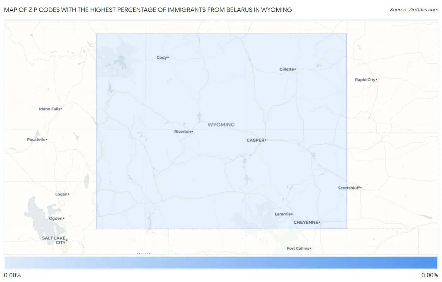 Zip Codes with the Highest Percentage of Immigrants from Belarus in Wyoming Map