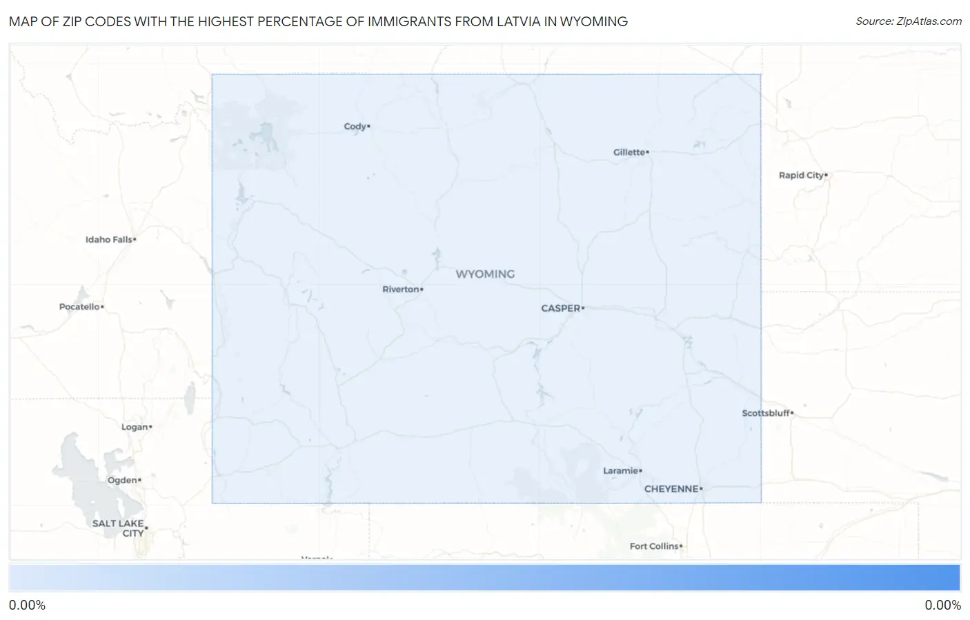 Zip Codes with the Highest Percentage of Immigrants from Latvia in Wyoming Map