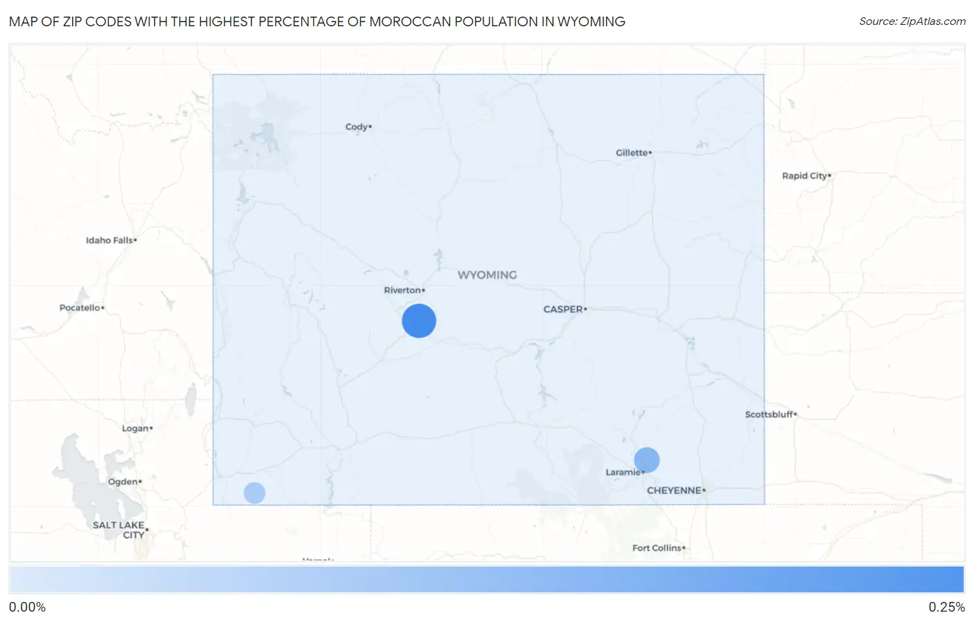 Zip Codes with the Highest Percentage of Moroccan Population in Wyoming Map