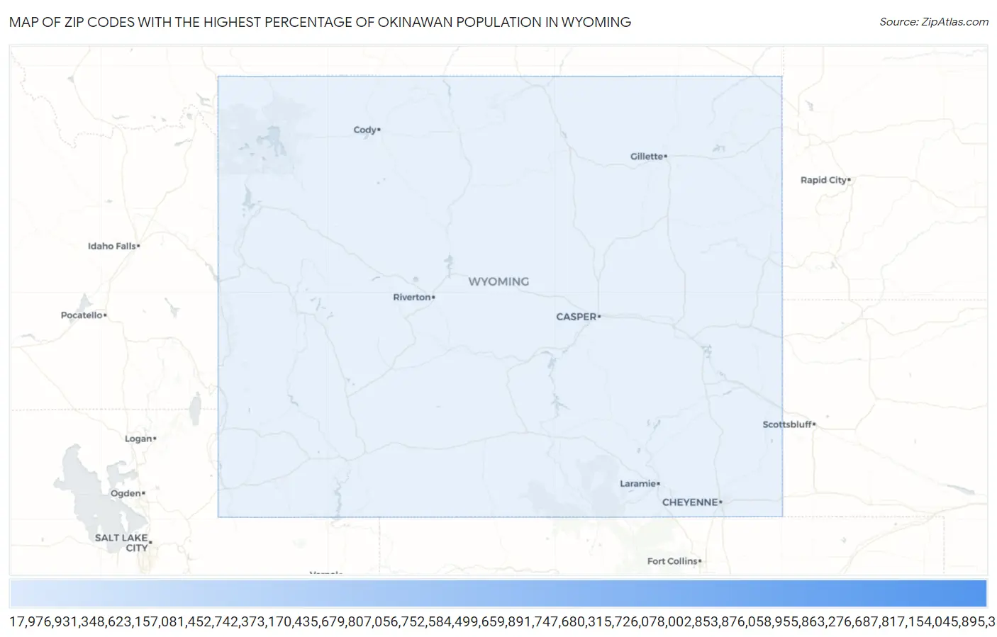 Zip Codes with the Highest Percentage of Okinawan Population in Wyoming Map