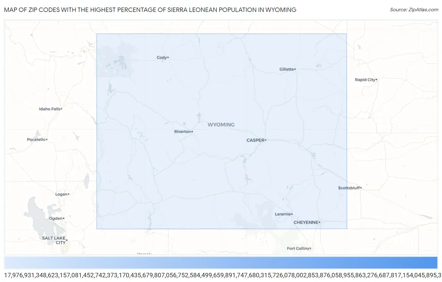 Zip Codes with the Highest Percentage of Sierra Leonean Population in Wyoming Map