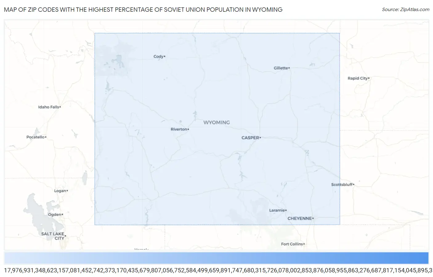 Zip Codes with the Highest Percentage of Soviet Union Population in Wyoming Map