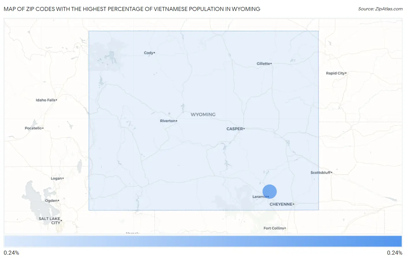Zip Codes with the Highest Percentage of Vietnamese Population in Wyoming Map