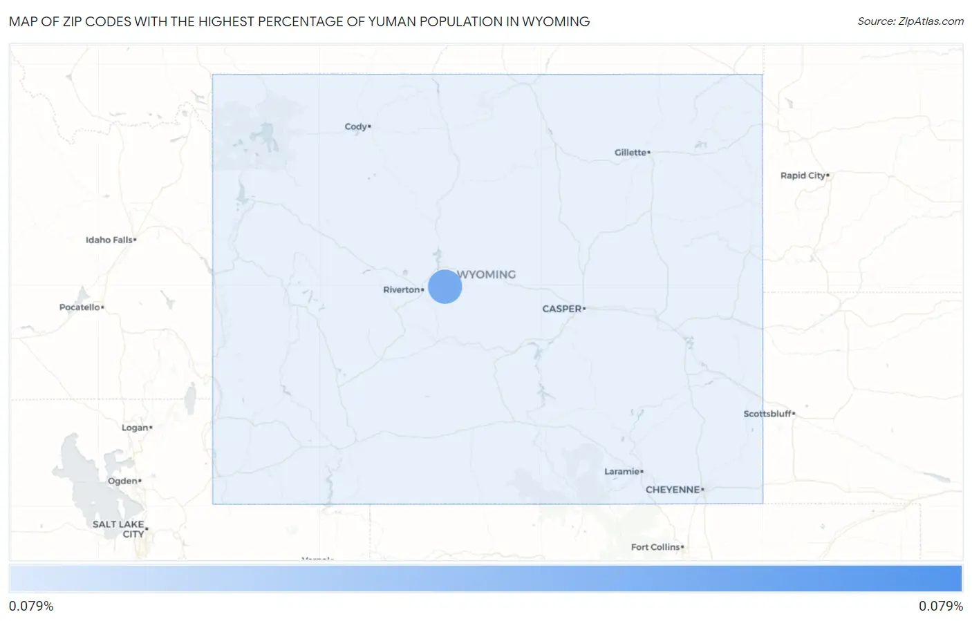 Zip Codes with the Highest Percentage of Yuman Population in Wyoming Map