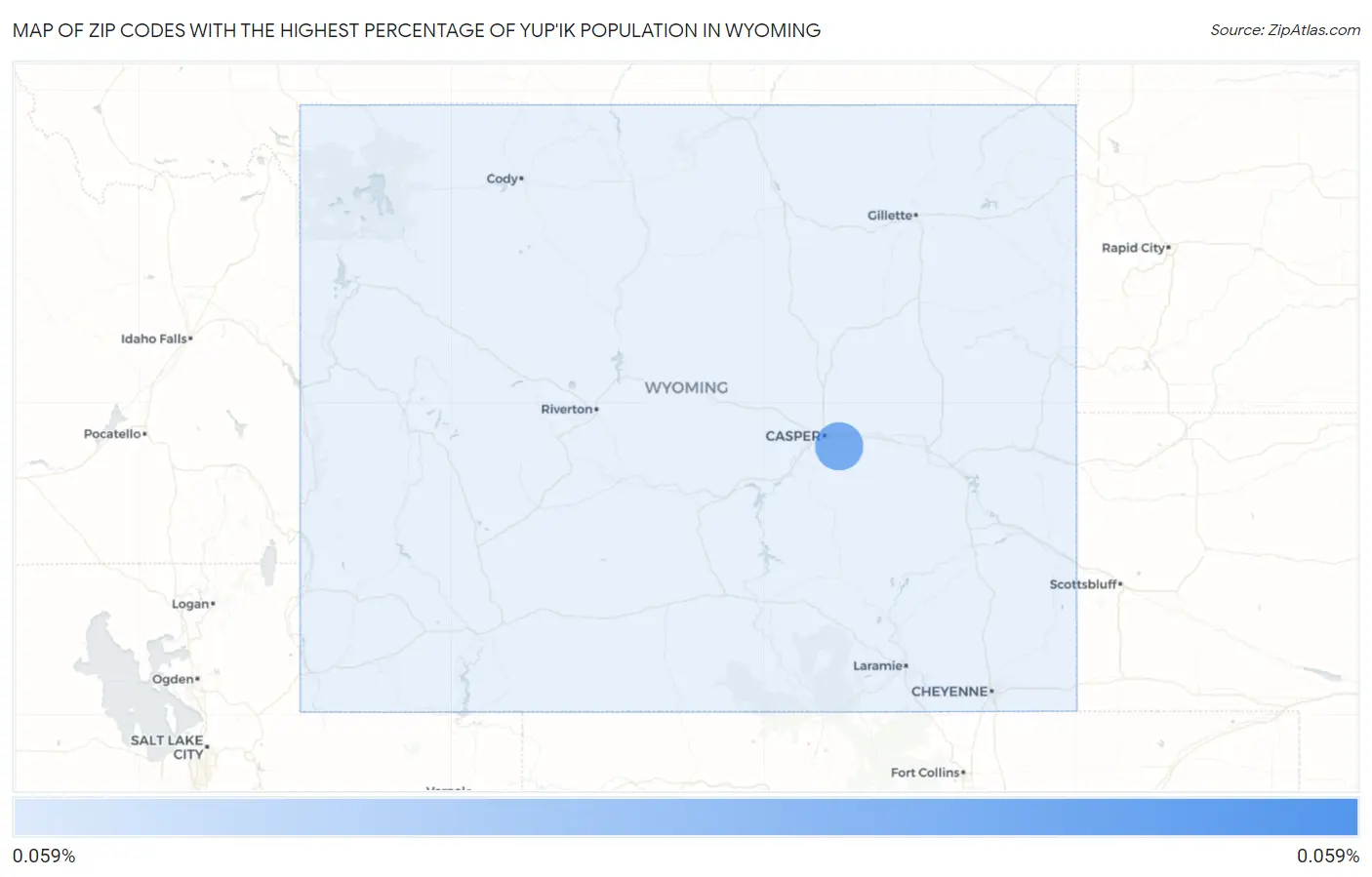 Zip Codes with the Highest Percentage of Yup'ik Population in Wyoming Map