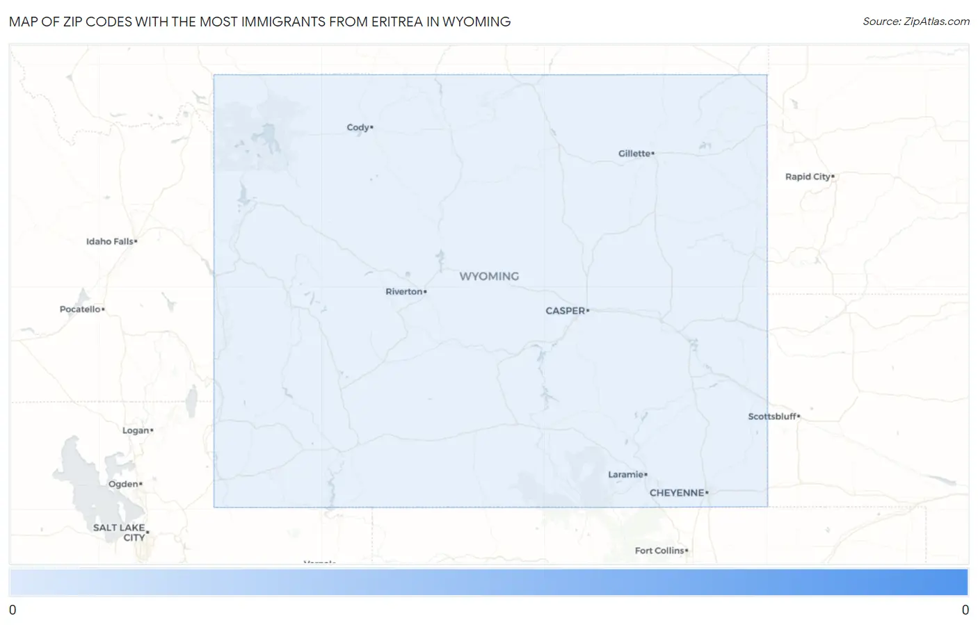 Zip Codes with the Most Immigrants from Eritrea in Wyoming Map