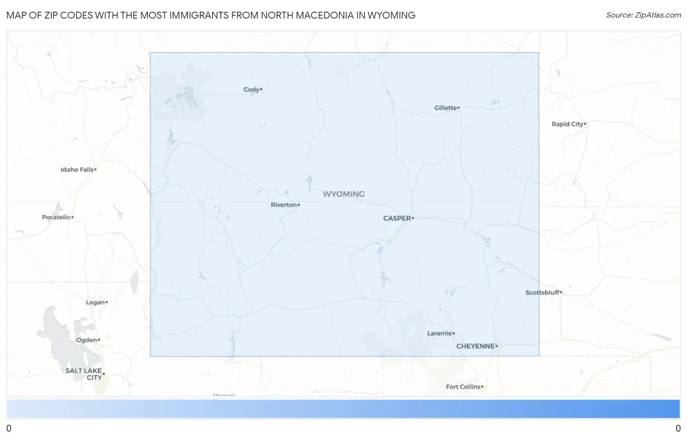 Zip Codes with the Most Immigrants from North Macedonia in Wyoming Map