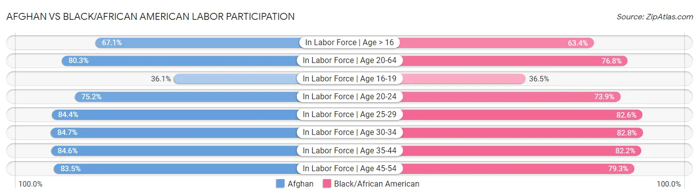 Afghan vs Black/African American Labor Participation