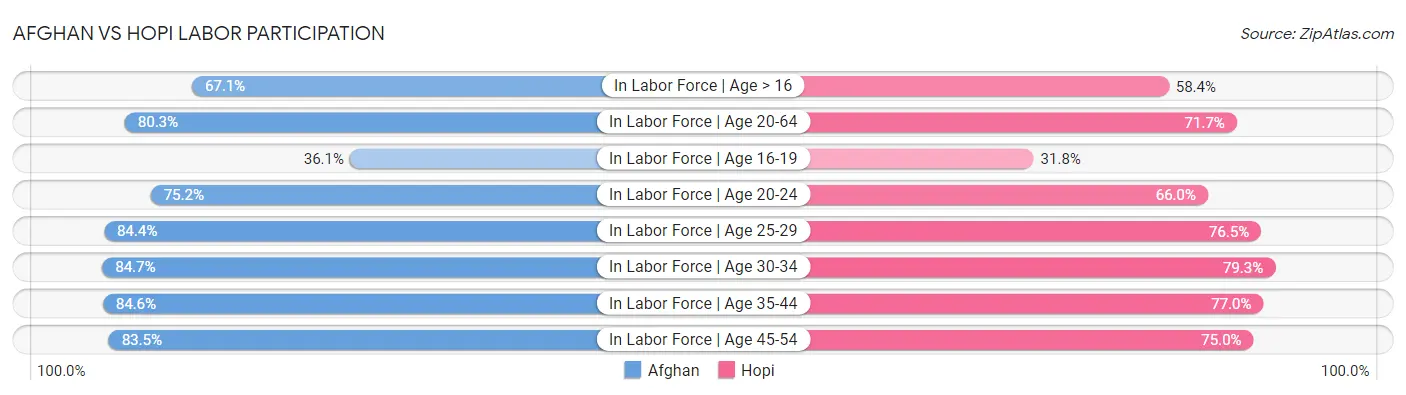 Afghan vs Hopi Labor Participation