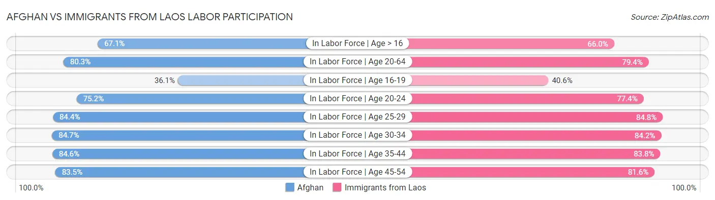 Afghan vs Immigrants from Laos Labor Participation