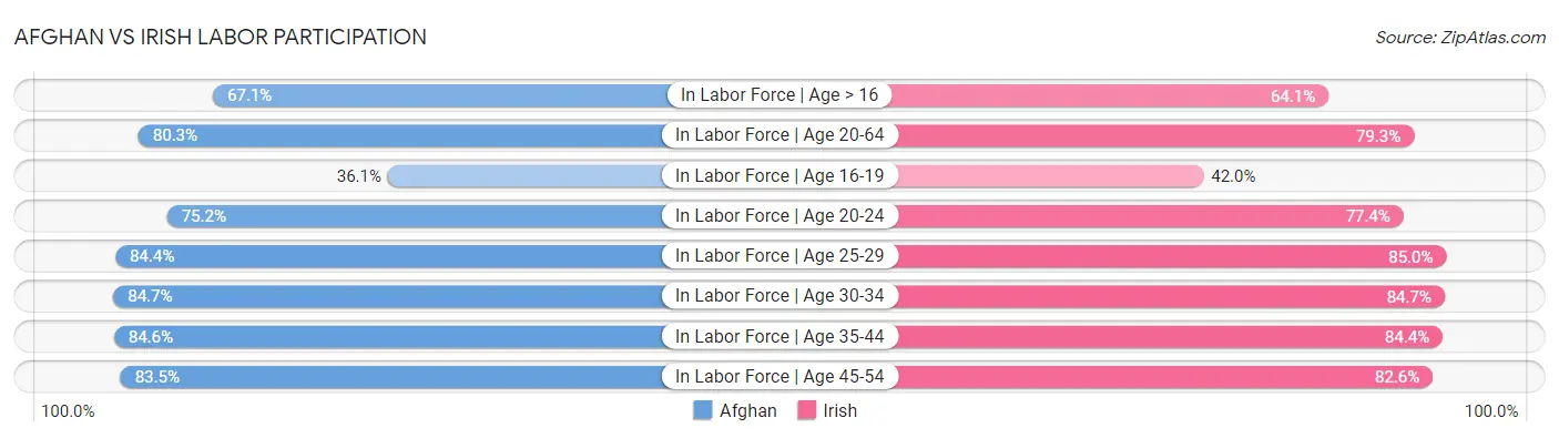 Afghan vs Irish Labor Participation