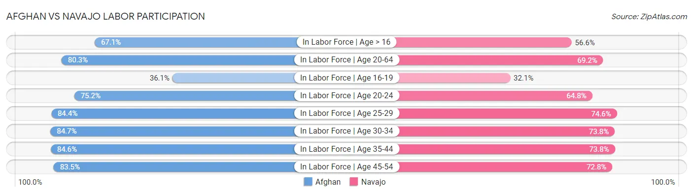 Afghan vs Navajo Labor Participation