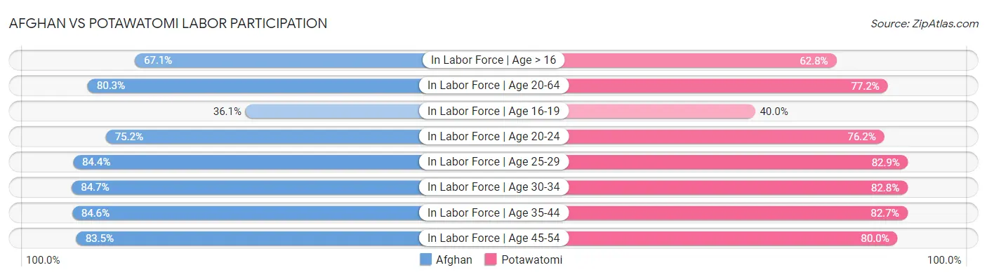 Afghan vs Potawatomi Labor Participation