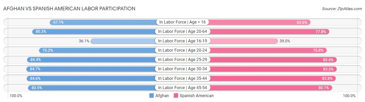 Afghan vs Spanish American Labor Participation