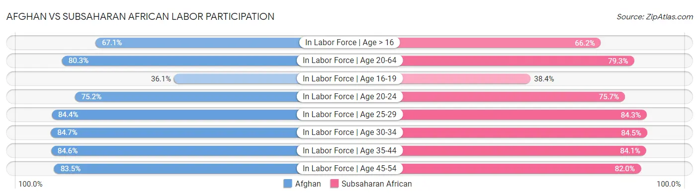 Afghan vs Subsaharan African Labor Participation