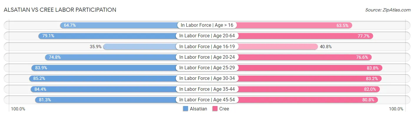 Alsatian vs Cree Labor Participation