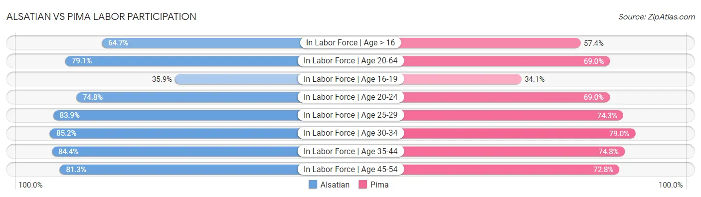 Alsatian vs Pima Labor Participation