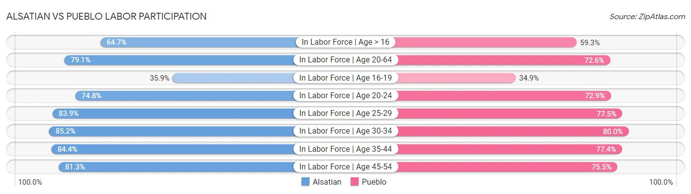 Alsatian vs Pueblo Labor Participation