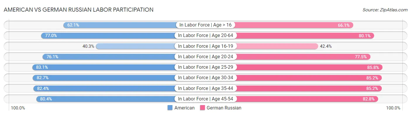 American vs German Russian Labor Participation