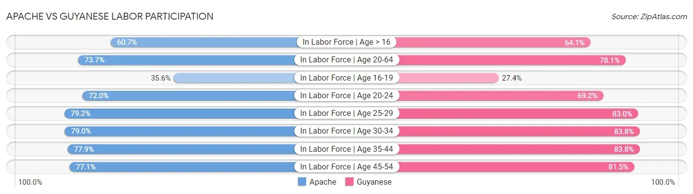 Apache vs Guyanese Labor Participation