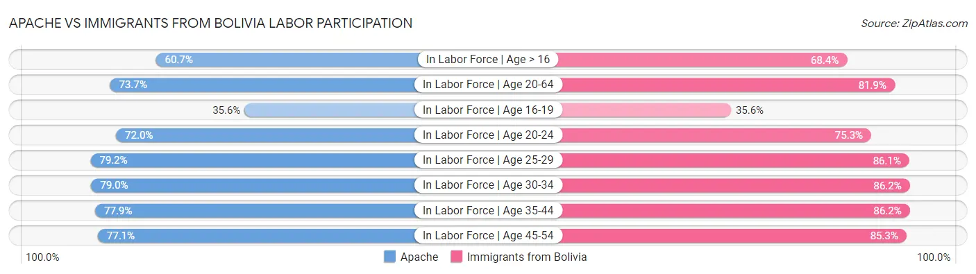 Apache vs Immigrants from Bolivia Labor Participation