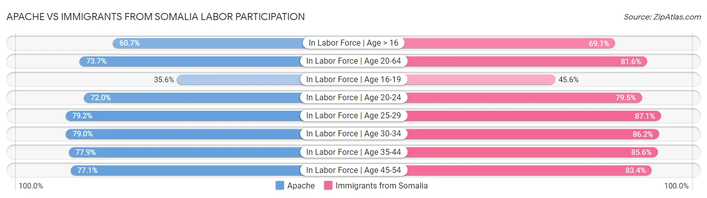 Apache vs Immigrants from Somalia Labor Participation