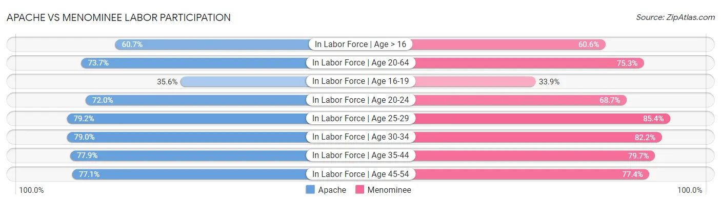 Apache vs Menominee Labor Participation