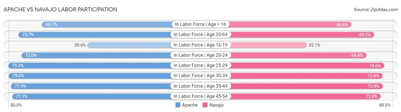 Apache vs Navajo Labor Participation